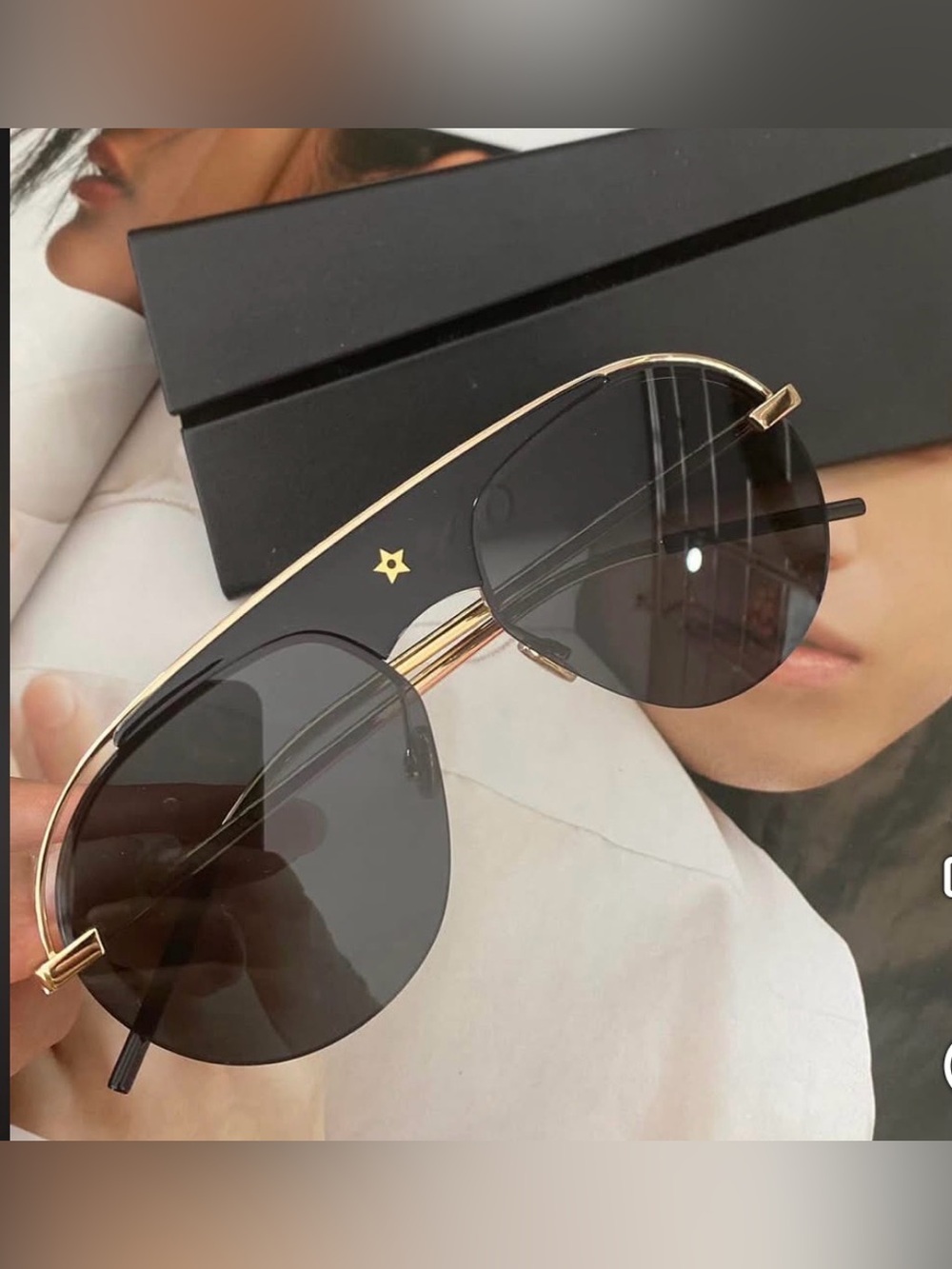 CHRISTIAN DIOR REVOLUTION 2 Black Gold Metal Aviator Sunglasses DIOREvolution